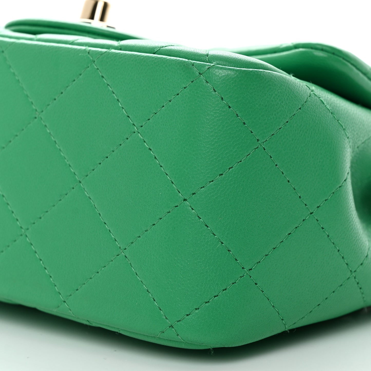Lambskin Quilted Mini Square Flap Green