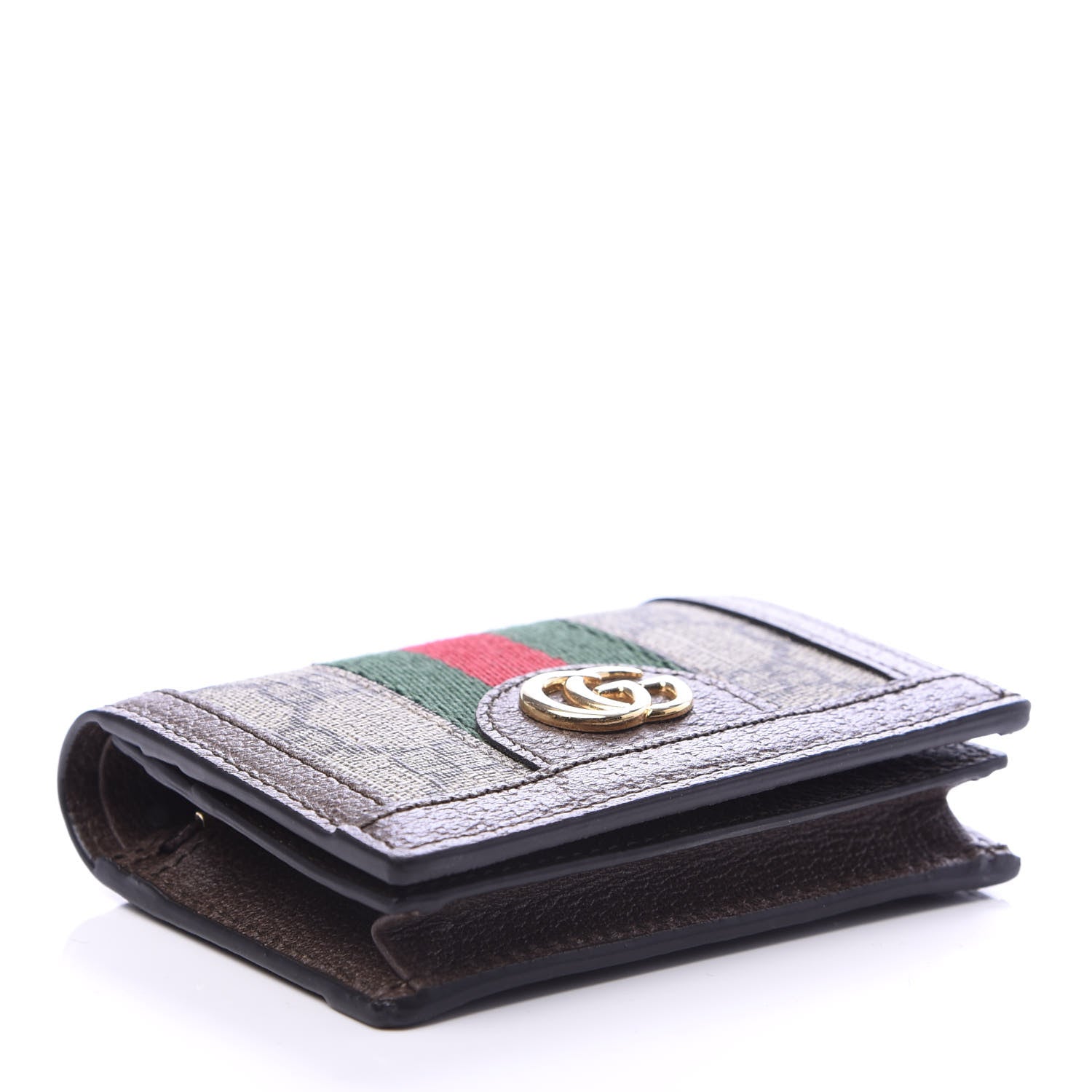 Gucci GG Supreme Monogram Web Ophidia Card Case Beige New Acero 4 of 9
