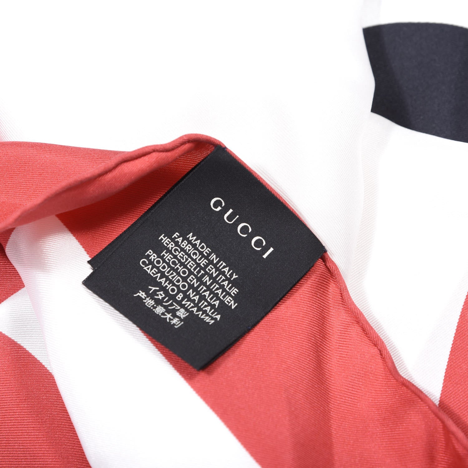 Gucci Silk Gucci World Square Scarf Ivory Red 3 of 3