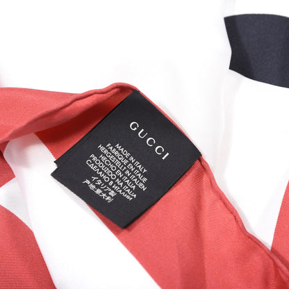 Gucci Silk Gucci World Square Scarf Ivory Red 3 of 3