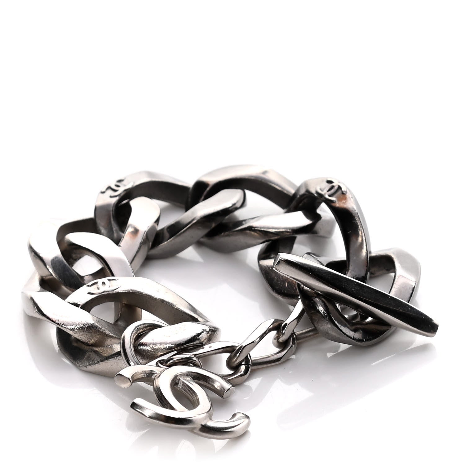 Chanel Chain Link CC Bracelet Silver 1 of 6