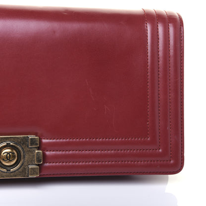 Chanel Glazed Calfskin Boy Flap Clutch Red 15 of 17