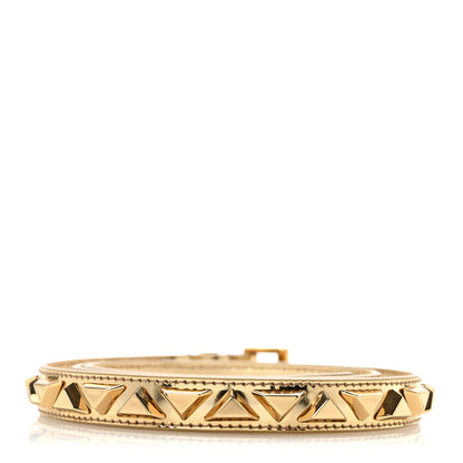 Prada Spazzolato Borchie Triangle Belt 85/34 Platino 2 of 8