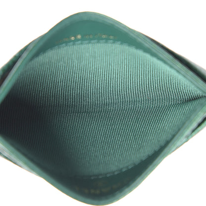 Chanel Metallic Caviar Quilted Card Holder Green 5 of 10