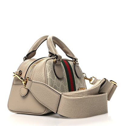 Gucci GG Supreme Monogram Textured Dollar Calfskin Web Mini Ophidia Top Handle Bowler Bag Beige Mystic White Oatmeal 3 of 11