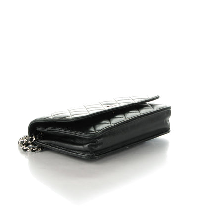 Chanel Lambskin Quilted Wallet On Chain WOC Black 4 of 8