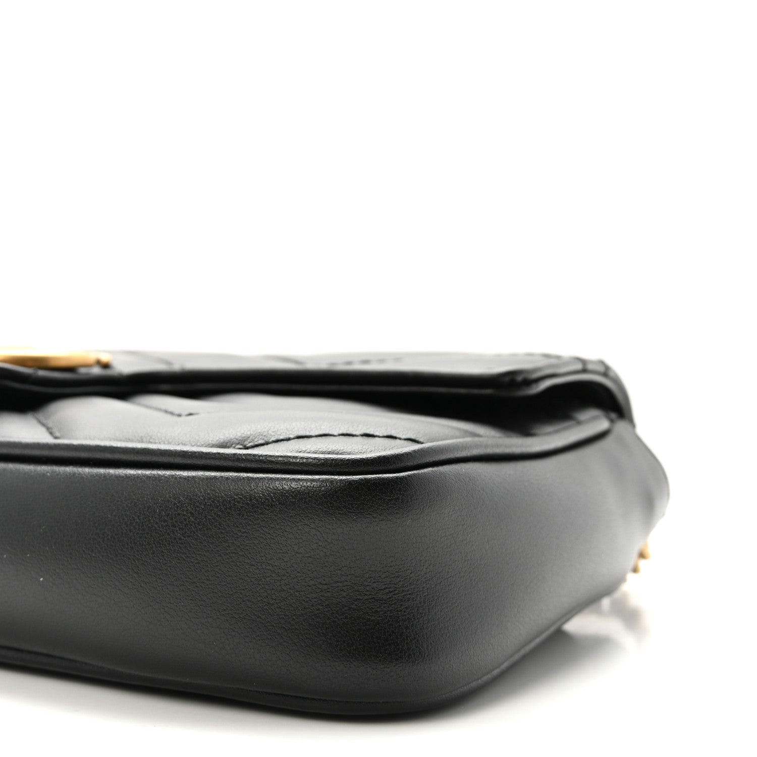 Gucci Calfskin Matelasse Mini GG Marmont Shoulder Bag With Case Black White 10 of 10