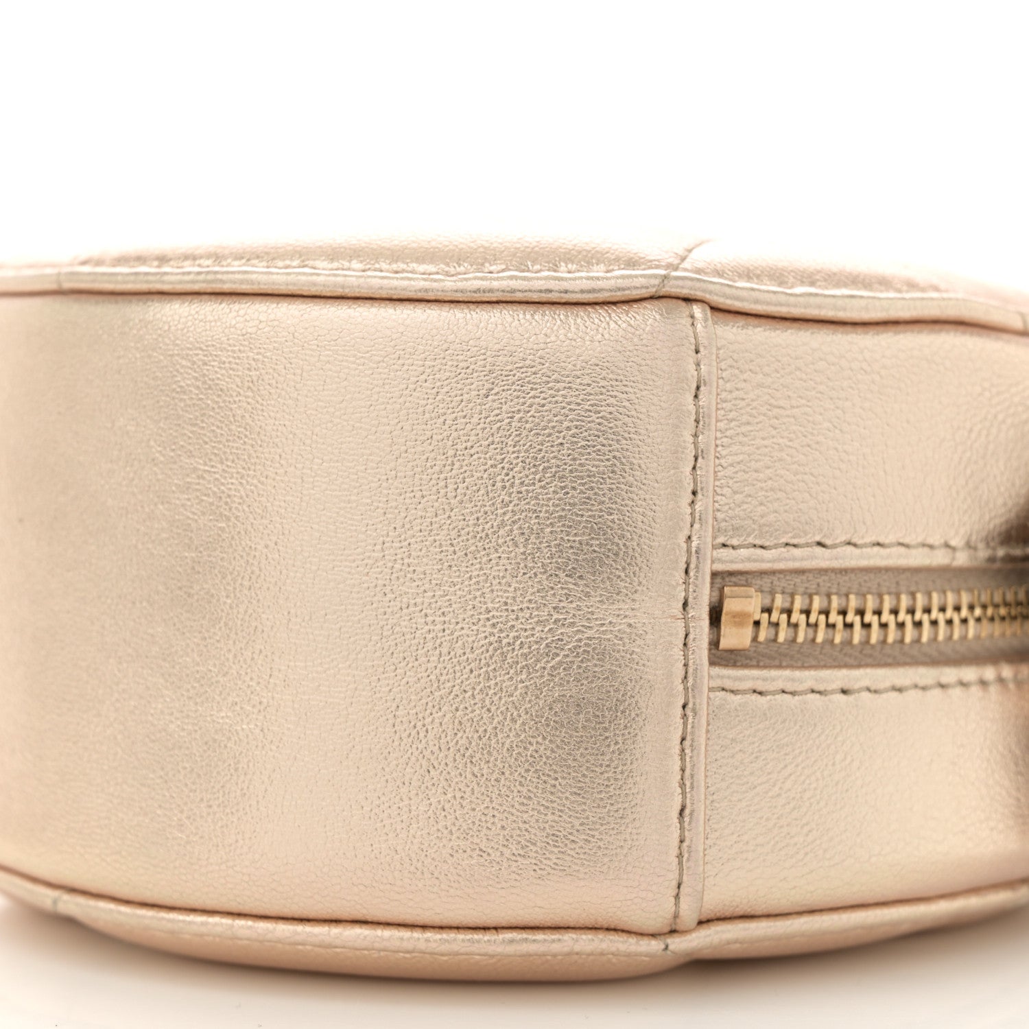 Chanel Metallic Lambskin Quilted Chanel 19 Round Clutch With Chain Gold 10 of 10
