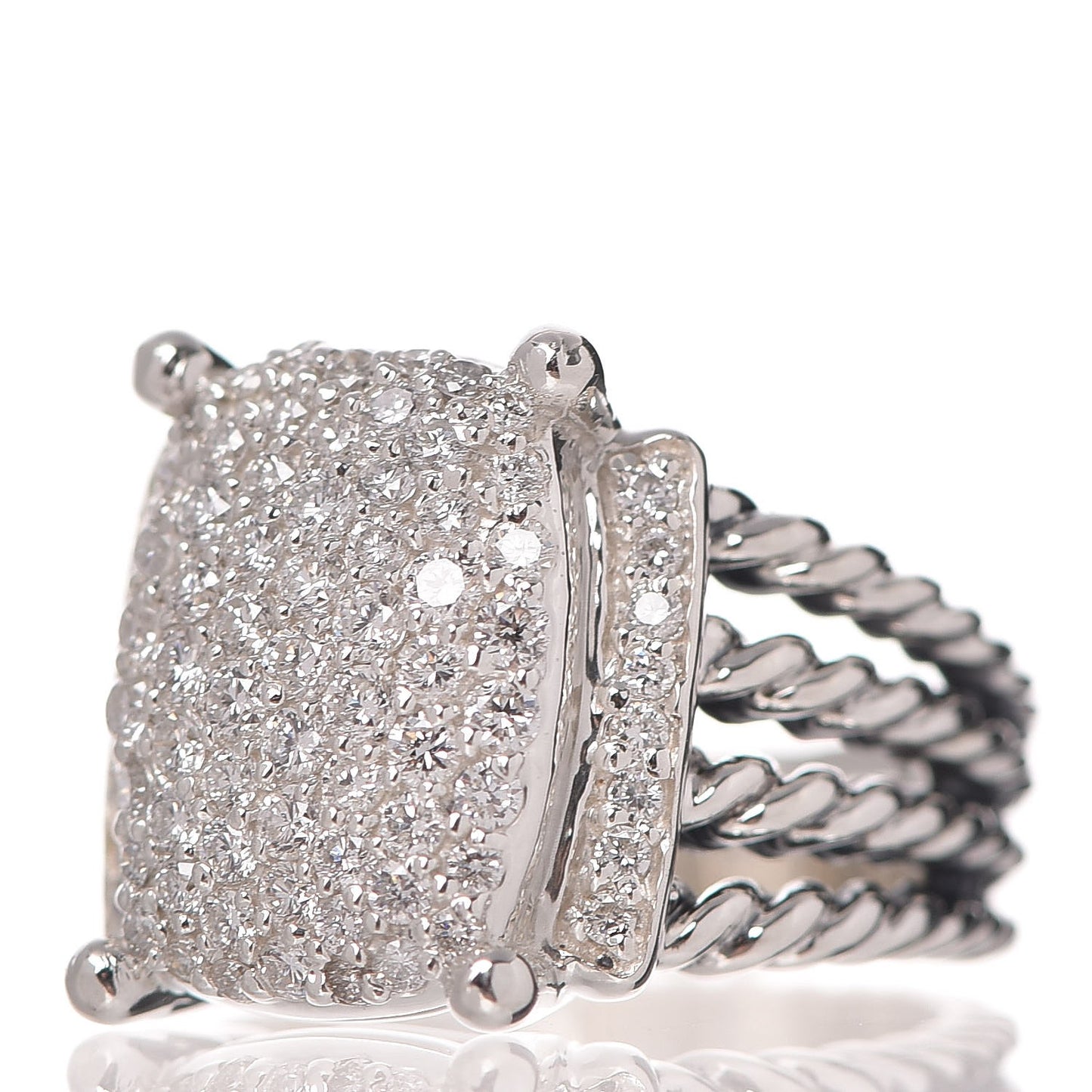 Sterling Silver Diamond 16mm Wheaton Ring 53 6.25