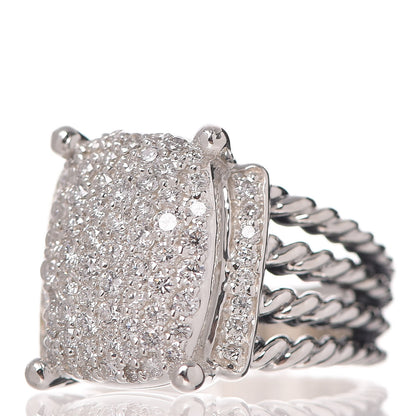 David Yurman Sterling Silver Diamond 16mm Wheaton Ring 53 6.25 3 of 5