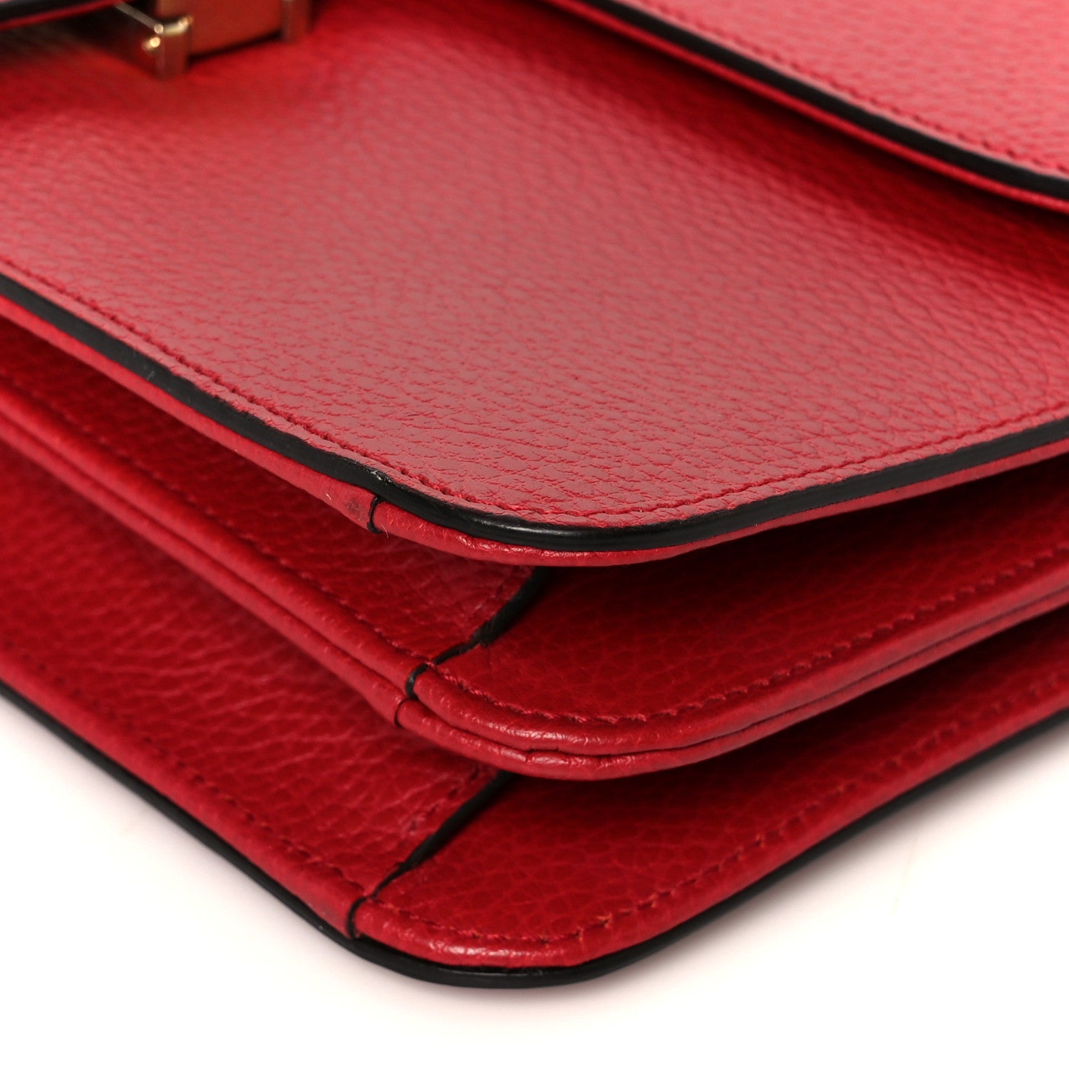 Gucci Dollar Calfskin Interlocking G Shoulder Bag Red 11 of 11