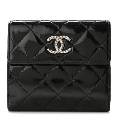 Chanel Patent Quilted Brilliant Compact Wallet Black 1 of 14