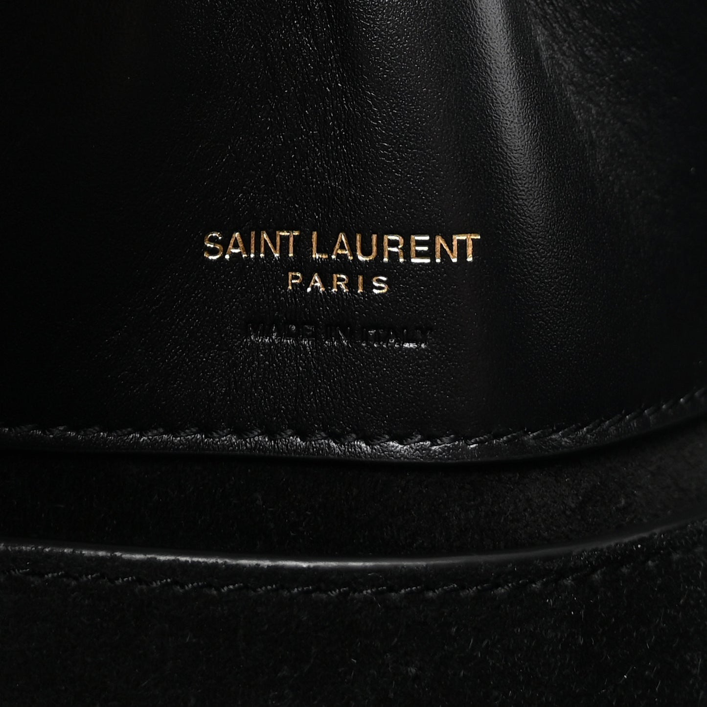 Smooth Shiny Calfskin Monogram Le 37 Small Bucket Bag Black
