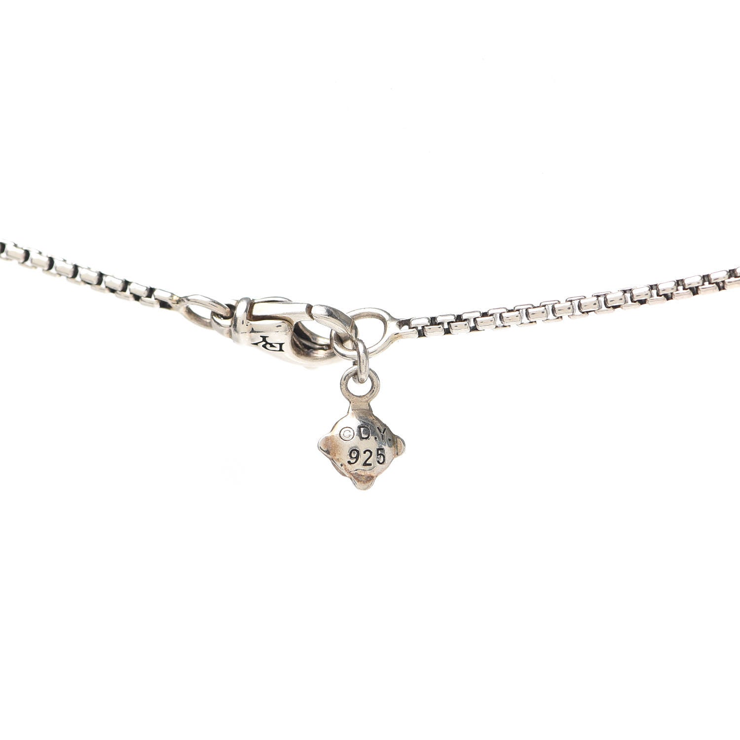 David Yurman Sterling Silver Diamond Open Heart Cable Y Necklace 5 of 5