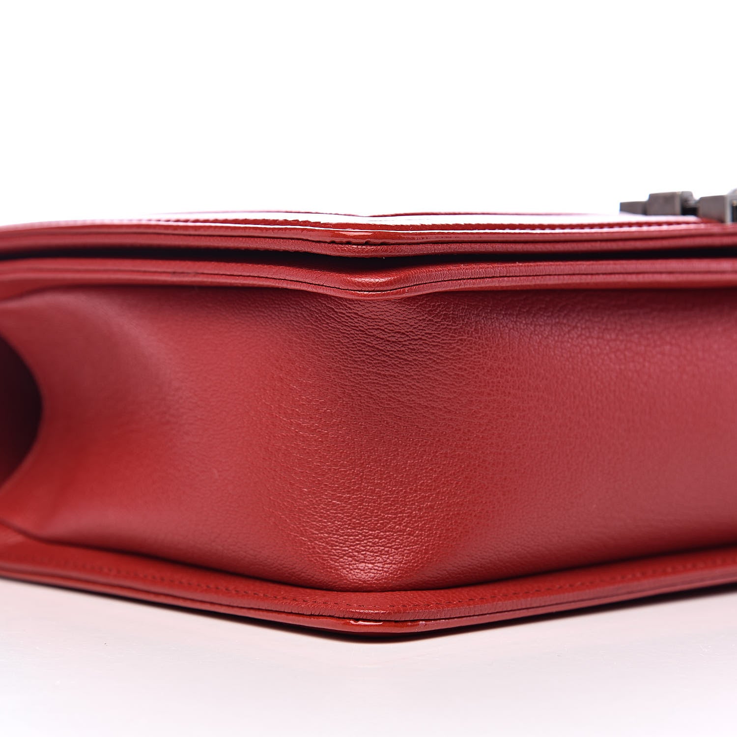 Chanel Patent Goatskin Quilted New Medium Boy Flap Red 8 of 11