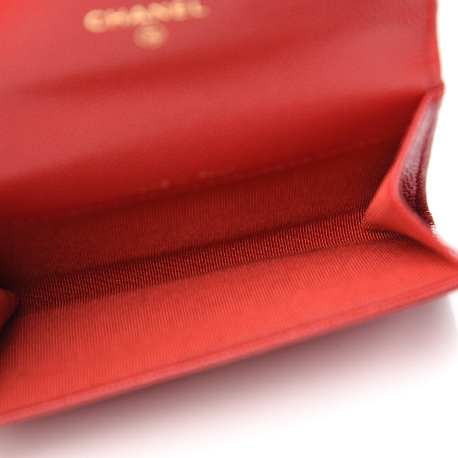 Chanel Caviar Quilted Flap Card Holder Wallet Red 4 of 8