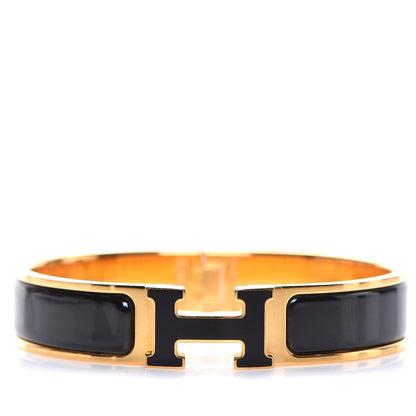 Hermes Enamel Narrow Clic Clac H Bracelet PM Black 1 of 6