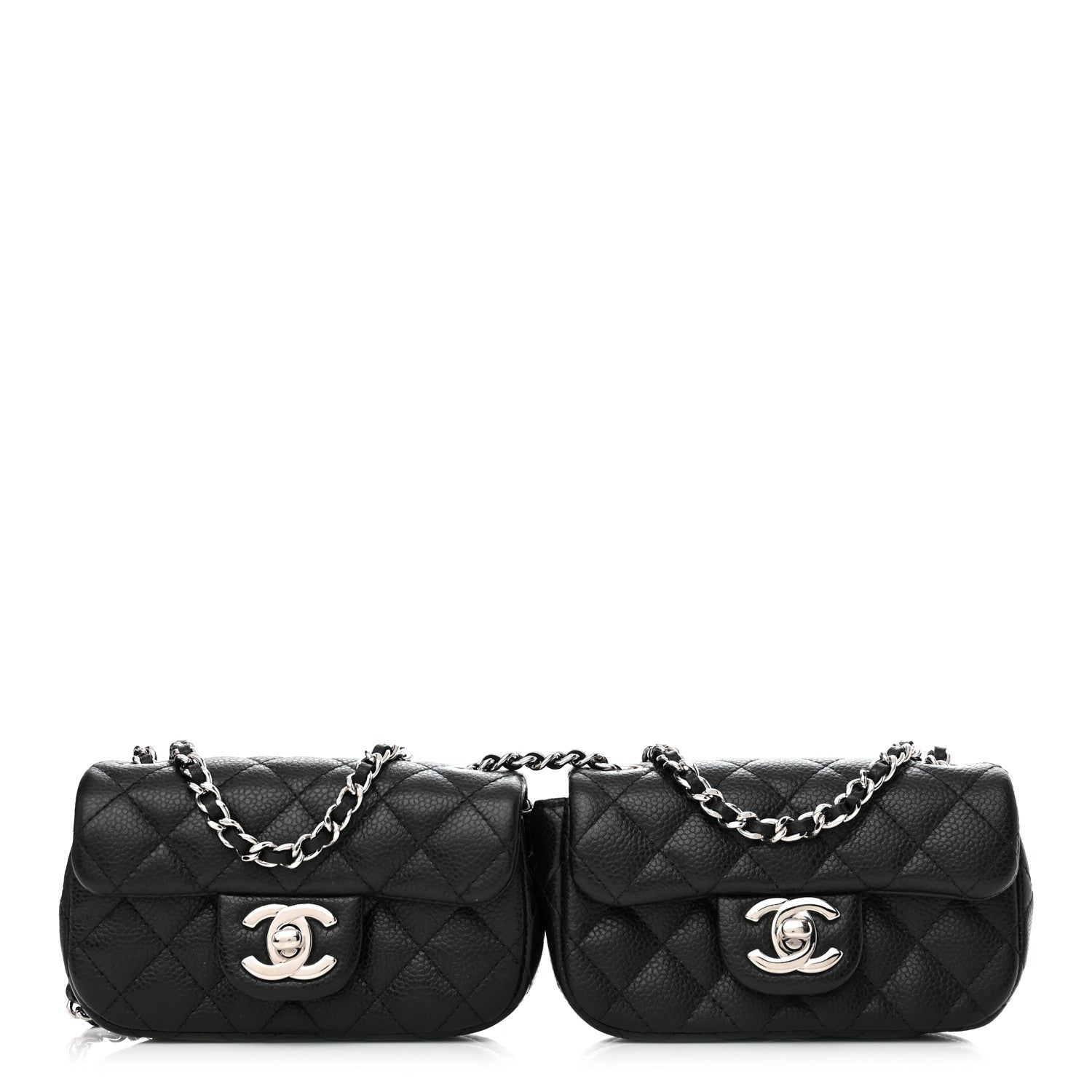 Chanel Caviar Quilted Double Mini Flap Crossbody Black 1 of 13