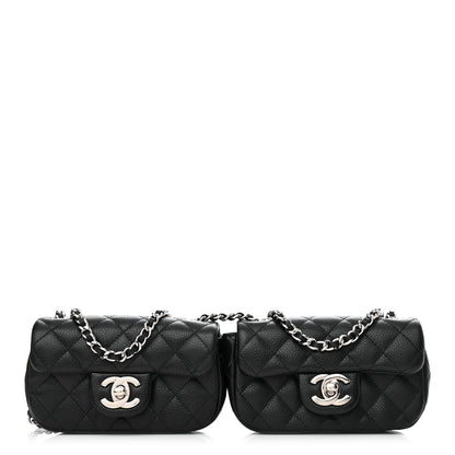 Chanel Caviar Quilted Double Mini Flap Crossbody Black 1 of 13
