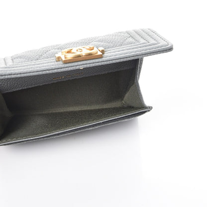 Chanel Caviar Quilted Boy Flap Card Holder Grey 5 of 9