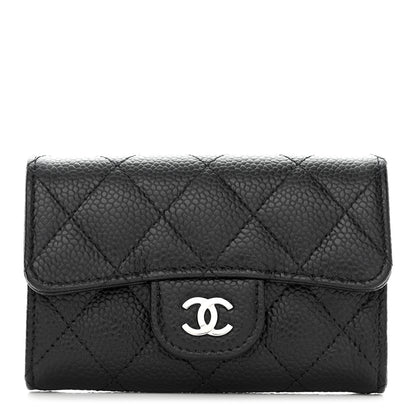 Chanel Caviar Quilted Flap Card Holder Wallet Black 1 of 9