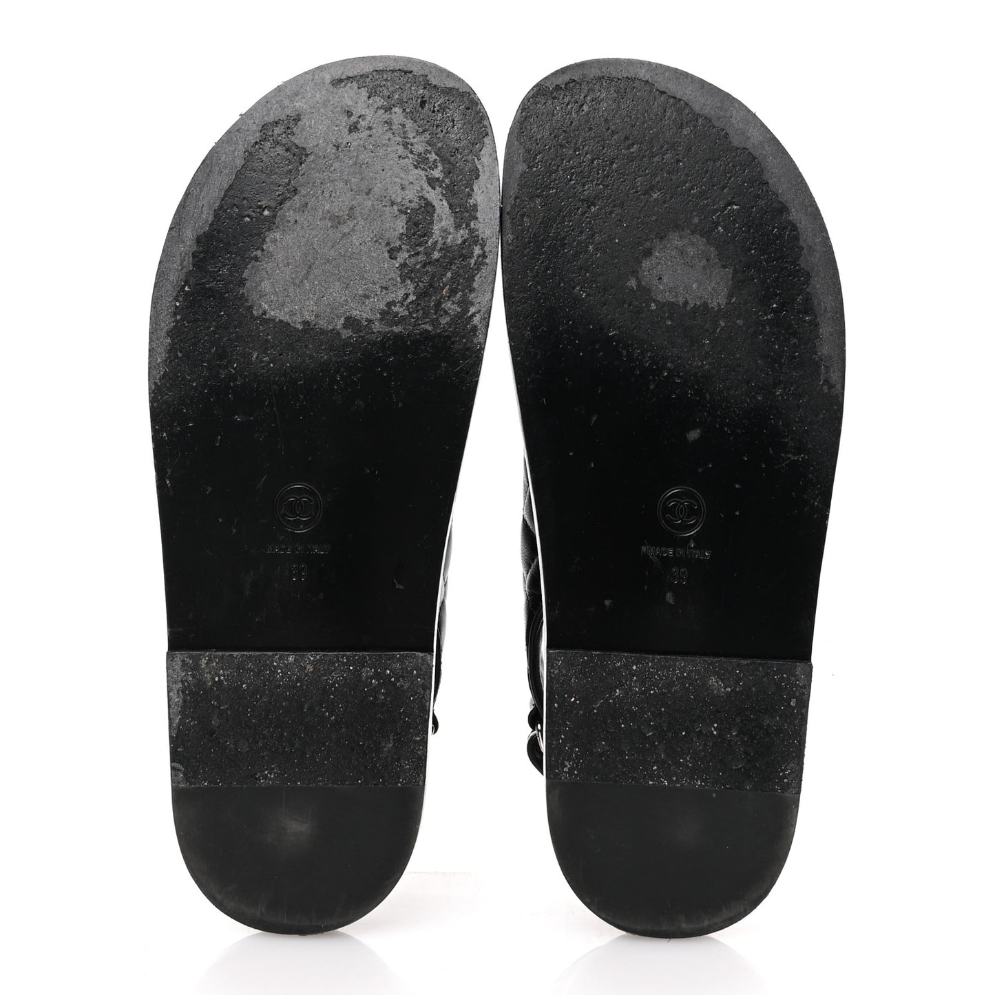Lambskin Quilted Velcro Dad Sandals 39 So Black