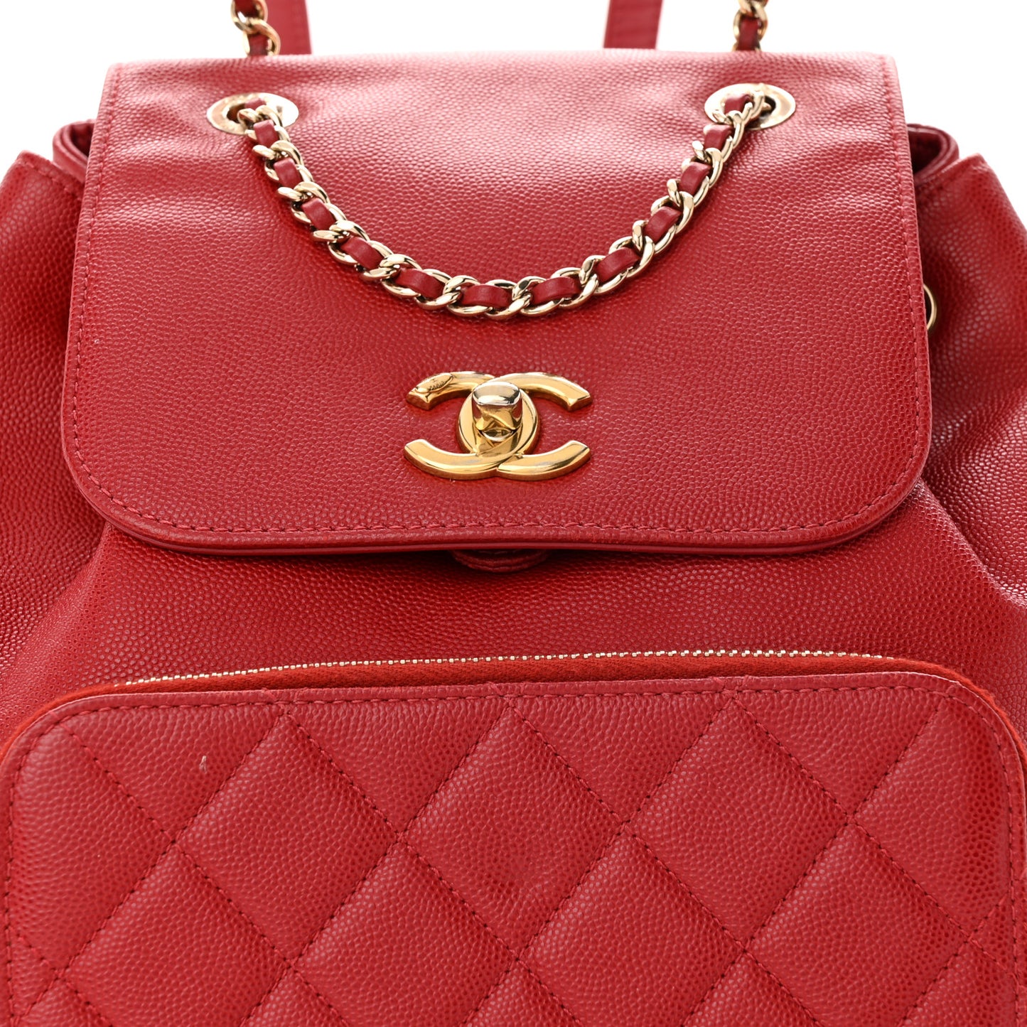 Caviar Quilted Business Affinity Backpack Red