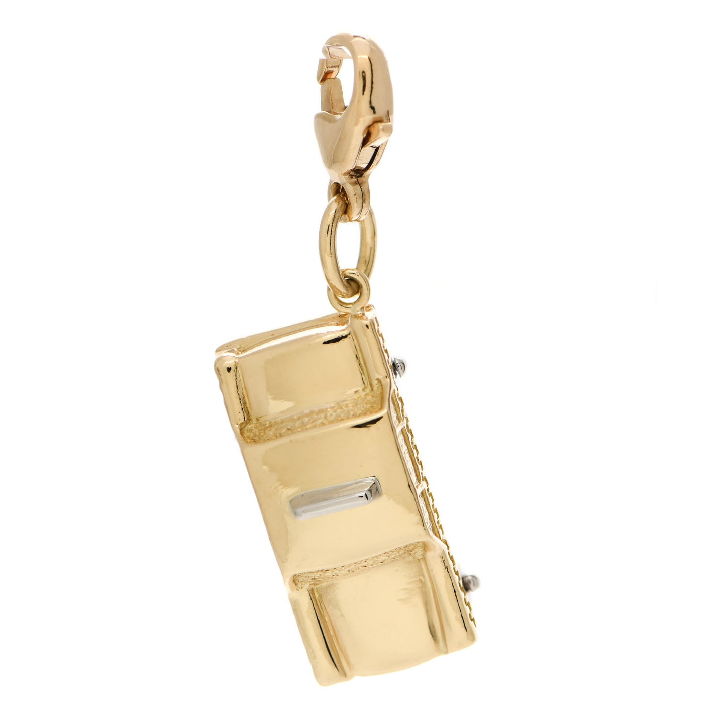 18K Yellow White Gold Diamond Taxi Charm