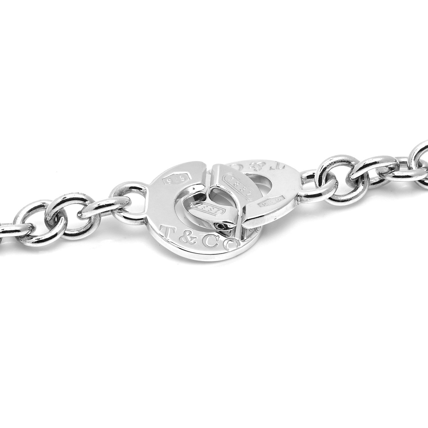 Tiffany Sterling Silver 1837 Circle Clasp Necklace 4 of 5
