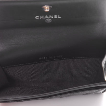 Chanel Calfskin Quilted Boy Card Holder Wallet Black 5 of 9