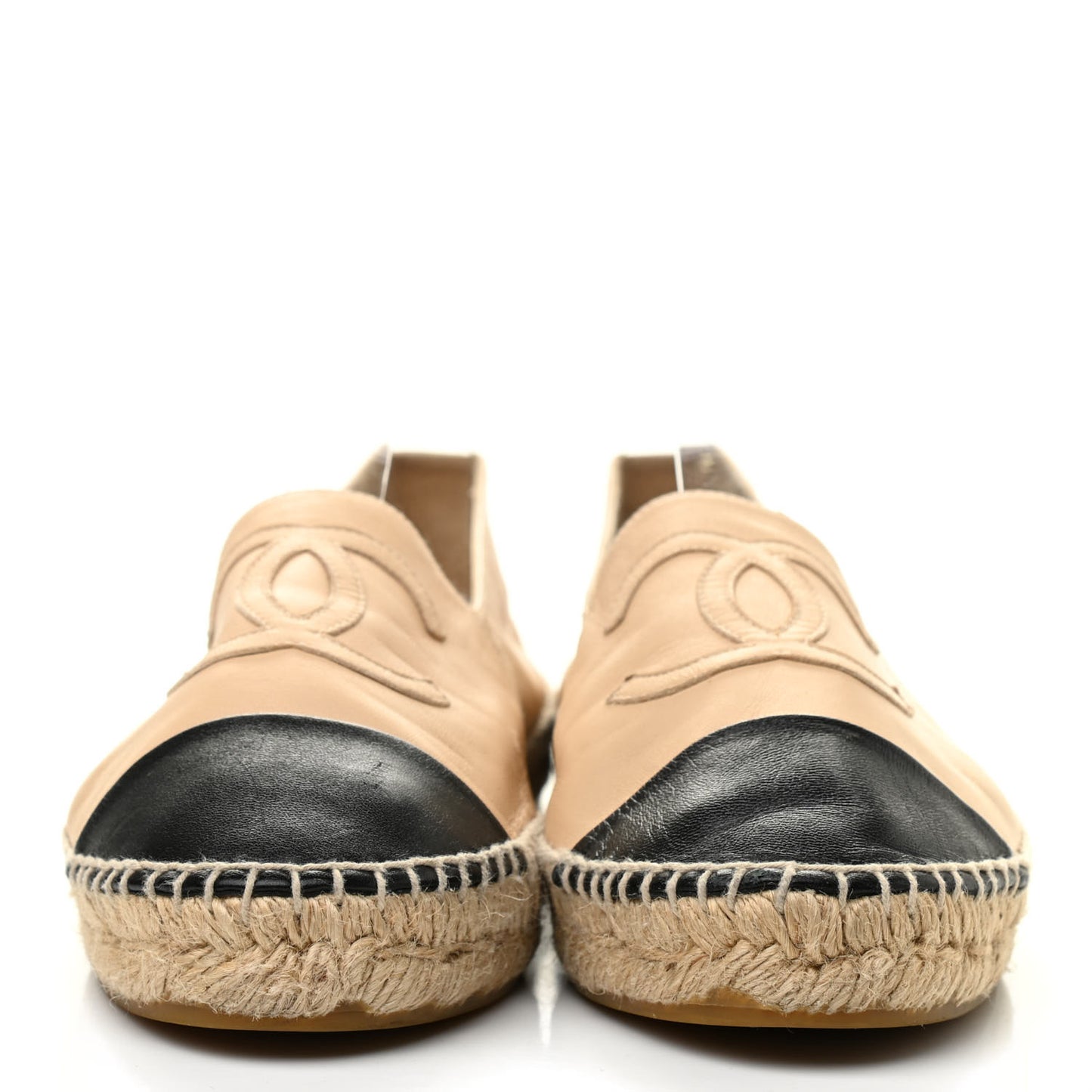 Lambskin CC Espadrilles 39 Beige Black
