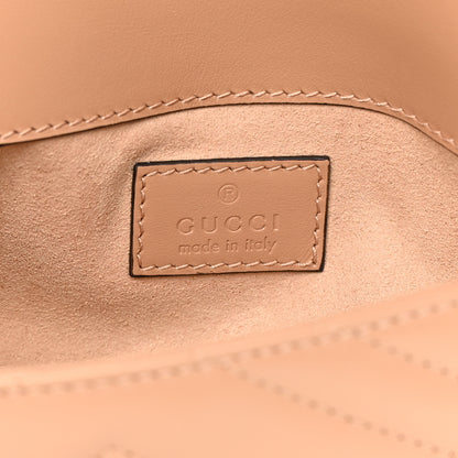 Gucci Calfskin Matelasse Monochrome Super Mini GG Marmont Shoulder Bag Camelia 6 of 13