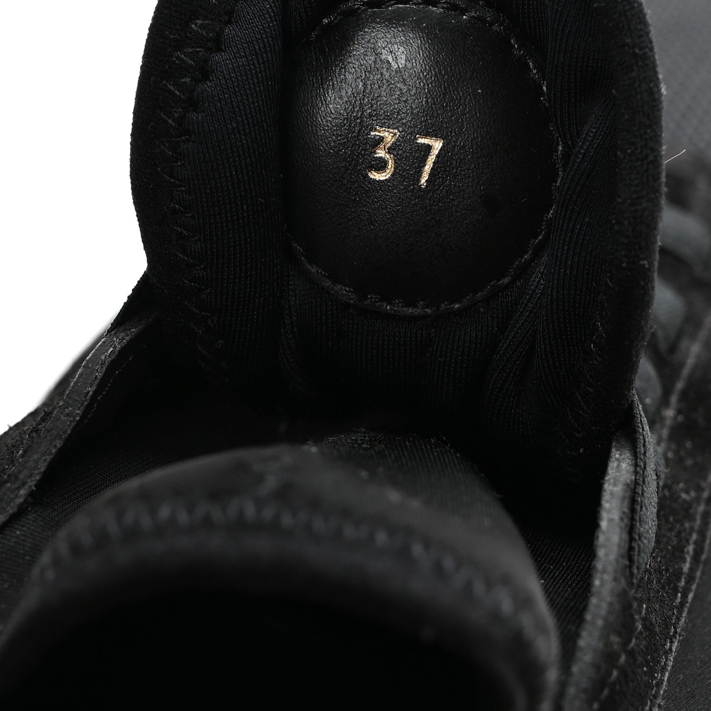 Calfskin Run Away Sneakers 37 Black
