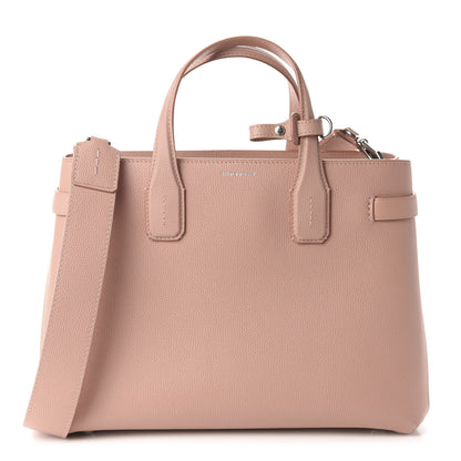 Burberry Grainy Calfskin House Check Medium Banner Tote Ash Rose 1 of 10