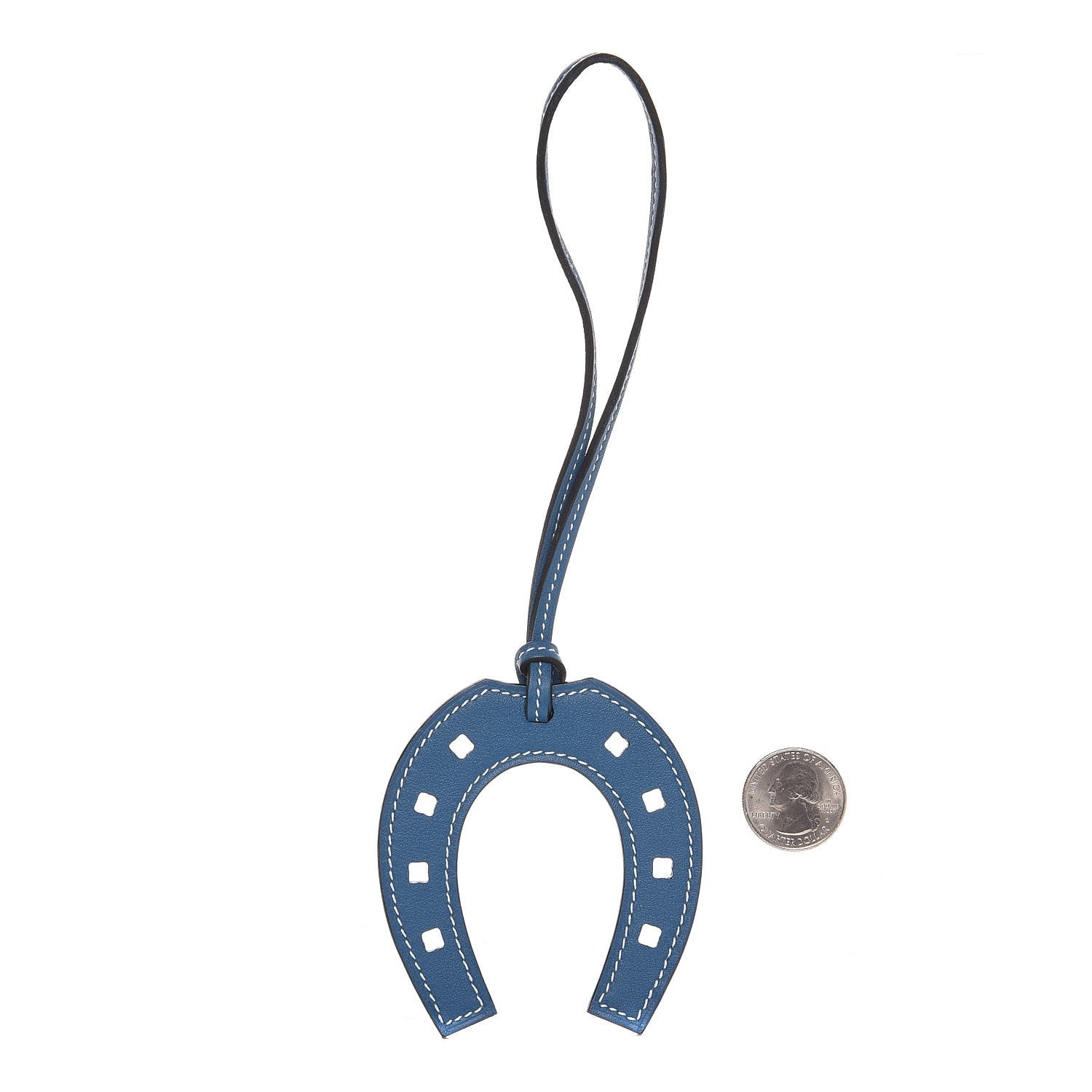 Hermes Swift Paddock Horseshoe Bag Charm Bleu Cobalt 2 of 4
