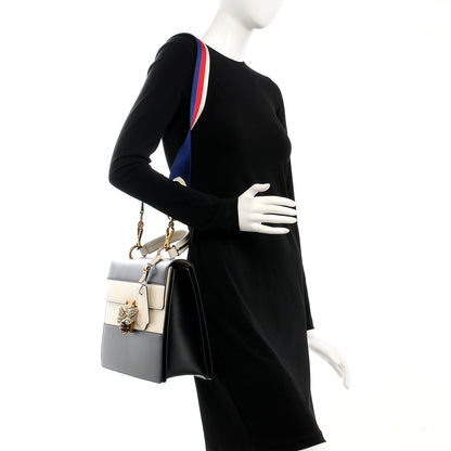 Gucci Calfskin Sylvie Web Large Queen Margaret Top Handle Bag Black Mystic White 2 of 10