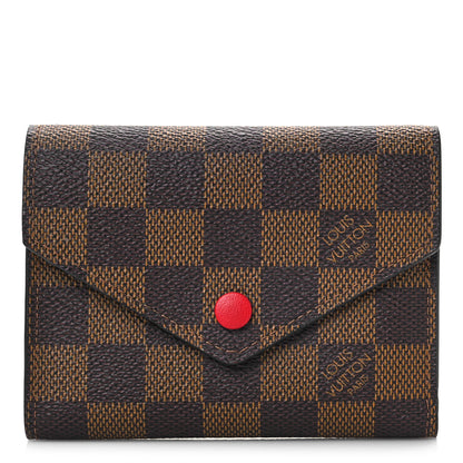 Louis Vuitton Damier Ebene Victorine Wallet Red 1 of 9