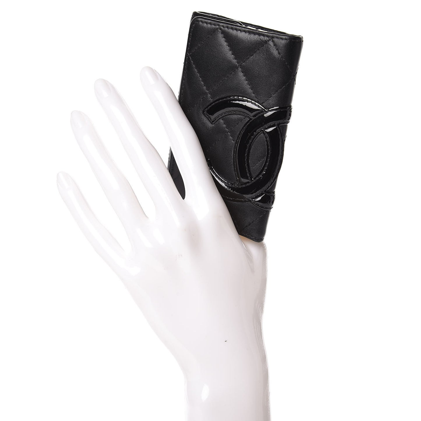Calfskin Quilted Cambon 6 Key Holder Black