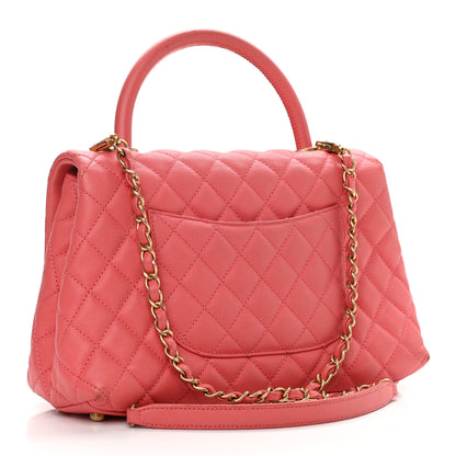 Chanel Caviar Quilted Small Coco Handle Flap Pink 4 of 15