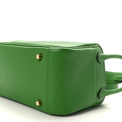 Hermes Taurillon Clemence Mini Lindy 20 Vert Yucca 10 of 14