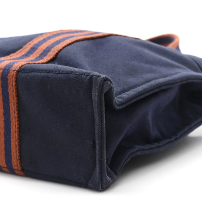 Hermes Canvas Tout Fourre PM Navy Brown 9 of 9