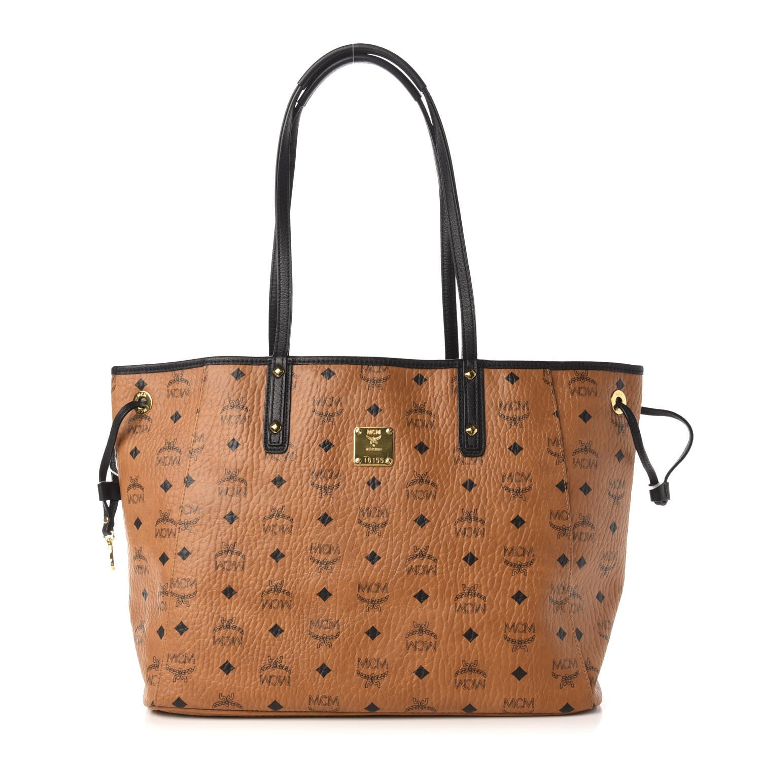 MCM Visetos Medium Project Reversible Shopper Tote Cognac 1 of 16