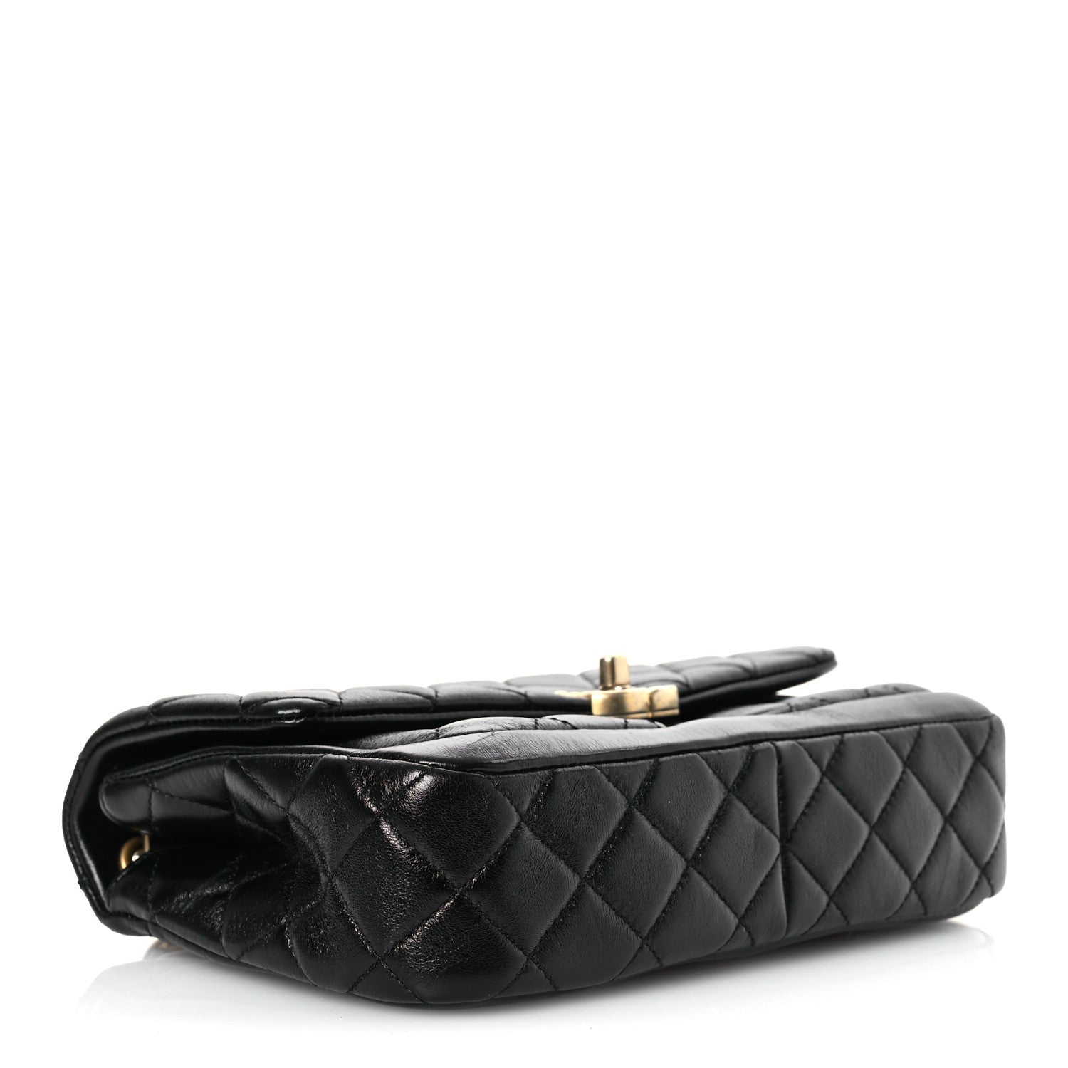 Chanel Shiny Lambskin Quilted Small Daily Friend Flap Black 4 of 14