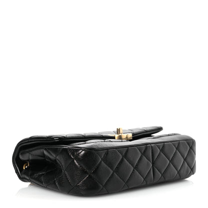 Chanel Shiny Lambskin Quilted Small Daily Friend Flap Black 4 of 14
