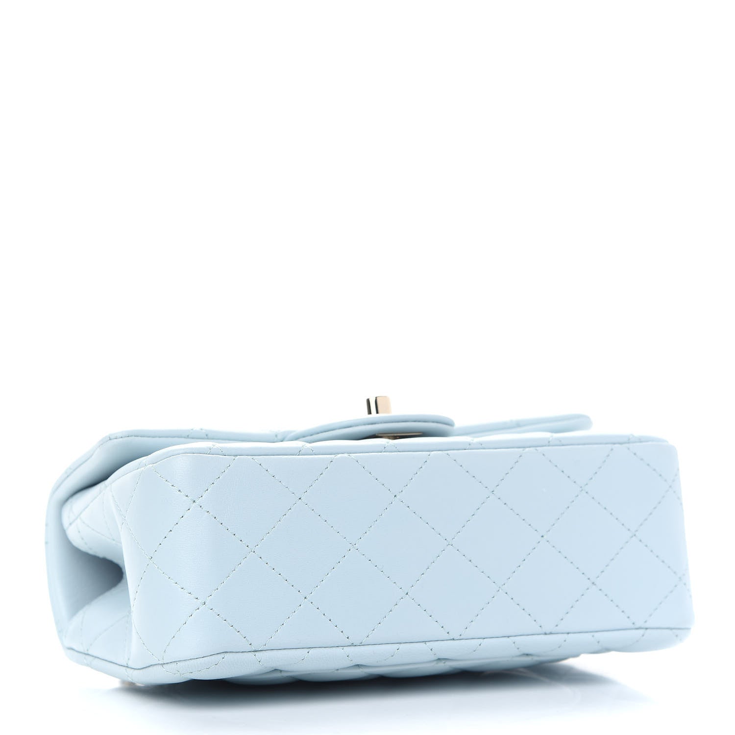 Chanel Lambskin Quilted Mini Top Handle Rectangular Flap Light Blue 3 of 8