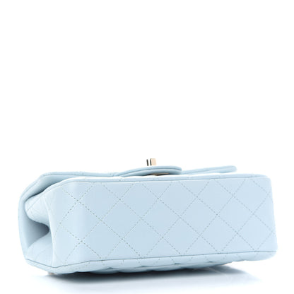 Chanel Lambskin Quilted Mini Top Handle Rectangular Flap Light Blue 3 of 8