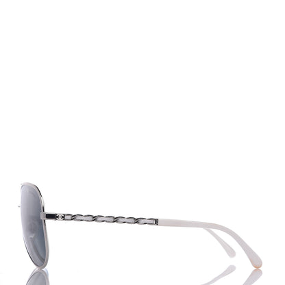 Chanel Lambskin Aviator Chain Sunglasses 4194-Q White 3 of 8