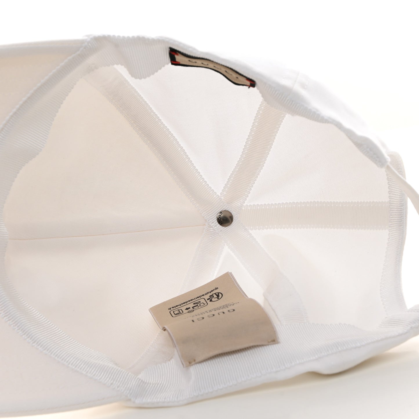 Canvas Embroidered Logo Baseball Hat M White