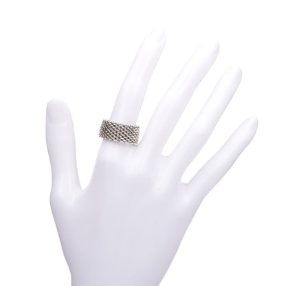 Tiffany Sterling Silver Mesh Somerset Ring 55 7 6 of 8