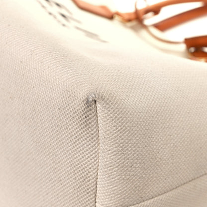 Celine Canvas Calfskin Horizontal Cabas Natural Tan 7 of 11